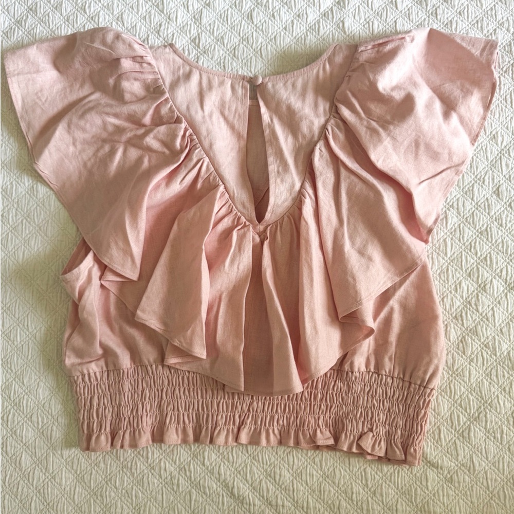 Open Edit Pink Ruffled Top - Picture 2 of 3
